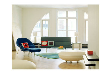 Example of a minimalist living room design in New York