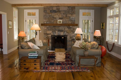 Living room - craftsman living room idea in Bridgeport