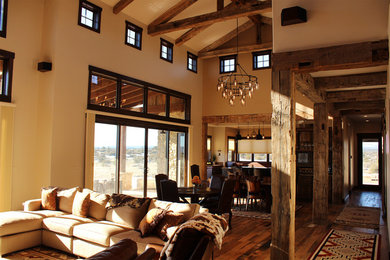 Design ideas for a rustic living room in Phoenix.