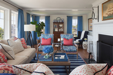 Inspiration for a timeless living room remodel in Boston