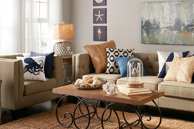 Inspiration for a coastal living room remodel in Phoenix