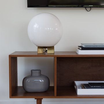 West Elm Globe Table Lamp in Mid Century Credenza