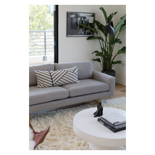 West Elm Gray Sofa with CB2 Shroom Coffee Table - Modern - Living Room -  Los Angeles - by Madison Modern Home | Houzz UK