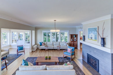 Inspiration for a coastal living room remodel in Seattle