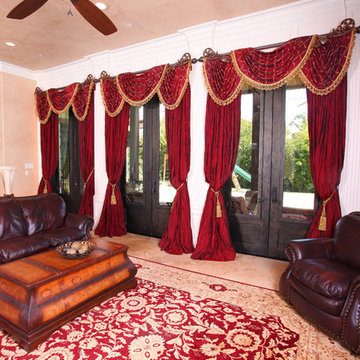 Westlake Traditional Red Living Room