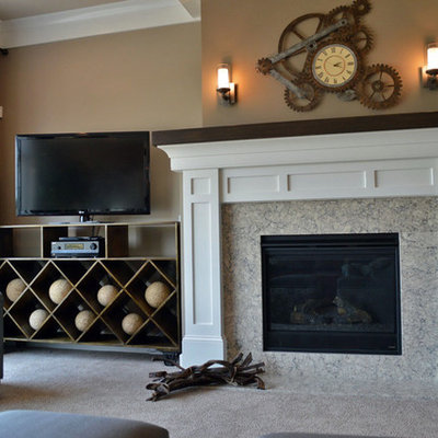 Eclectic living room photo in Other with a standard fireplace