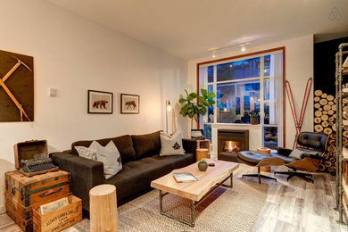 Inspiration for a rustic living room remodel in Vancouver
