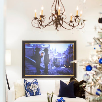 White and Blue Christmas Decorating