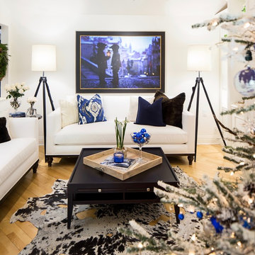 White and Blue Christmas Decorating