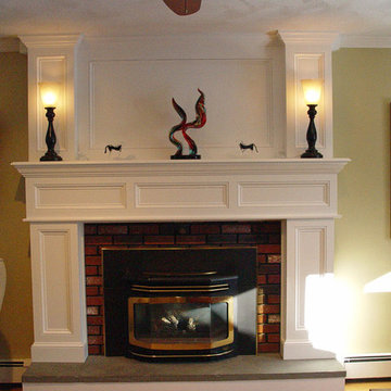 White/Brick Fireplace Mantel