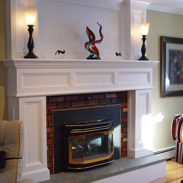 White/Brick Fireplace Mantel