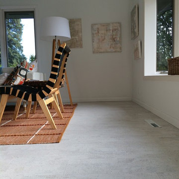 White Cork Contemporary Living Room