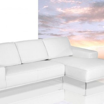 White Italian Leather Sectional Sofa