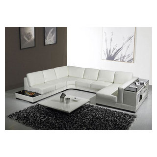 White leather u shaped sectional discount