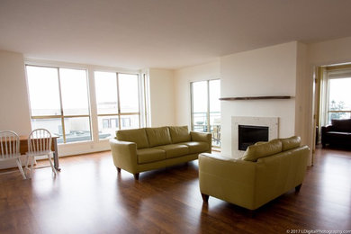 Example of a beach style living room design in Vancouver