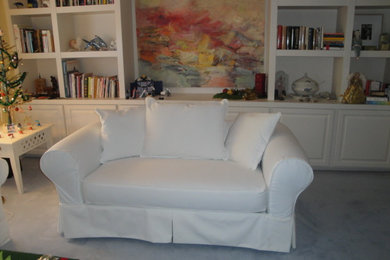 Living room - coastal living room idea in Miami