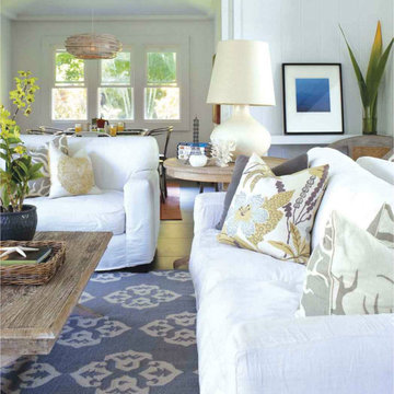 White slipcovers for beach house