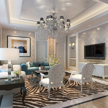 White sparkle living room