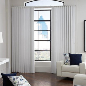 WHITE VERTICAL BLINDS - Lafayette SheerVisions white vertical blnds