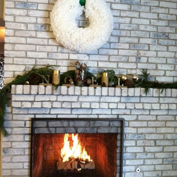 White Wash brick Fireplace
