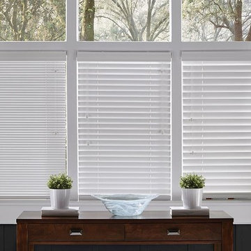WHITE WOOD BLINDS - 1 inch, 2 inch, 2 1/2 inch closed wood blinds - Lafayette In