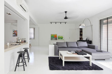 Inspiration for a contemporary living room remodel in Singapore