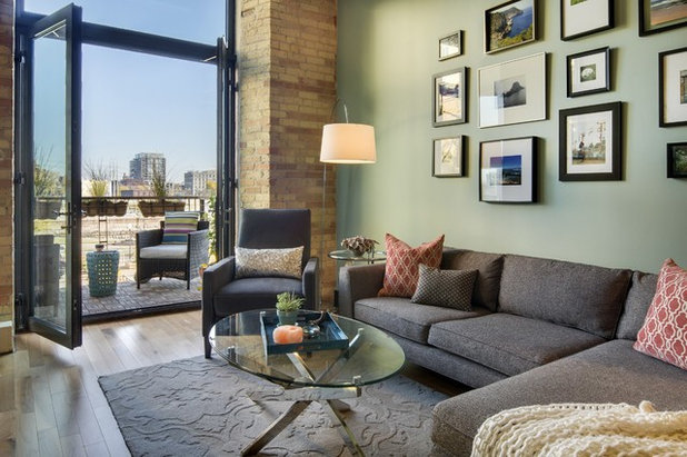 Industrial Living Room by Tiffany Hanken Design
