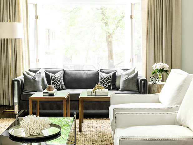 Transitional Living Room by Brynn Olson Design Group, LLC.