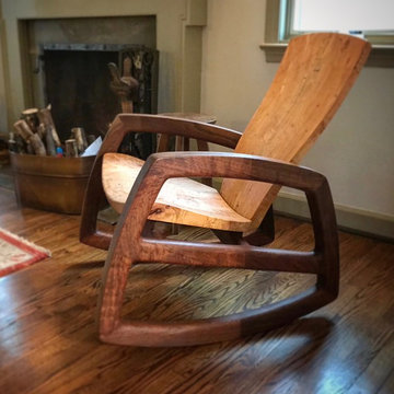 wild maple and figured walnut rockig chair