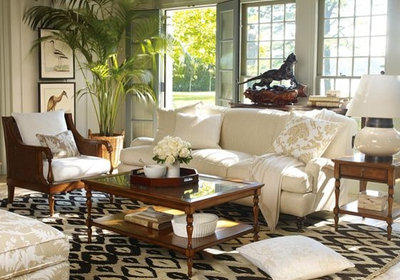 Tropical Living Room by Williams-Sonoma Home