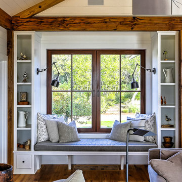 Window seat in relaxed, casual living room
