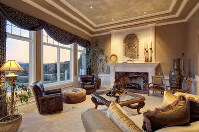 Elegant living room photo in Seattle