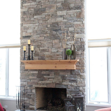 Wisconsin Prairie Stone Veneer Fireplaces