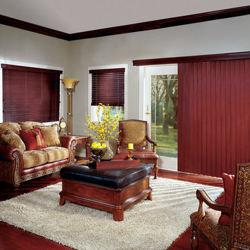 Wood look verticals with matching blinds