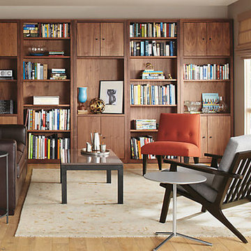 Woodwind Bookcases with Finch Chair by R&B