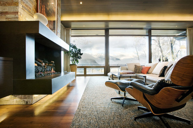 Contemporary Living Room by Charles Cunniffe Architects Aspen