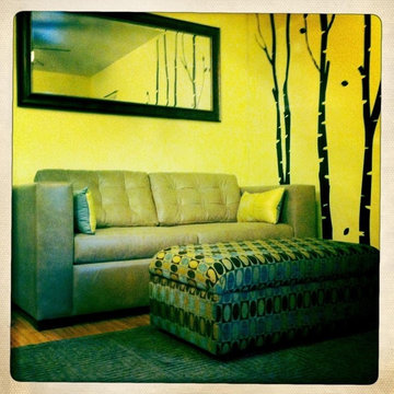 Yellow Walls w/ Custom Patchwork Sofa | The Sofa Company
