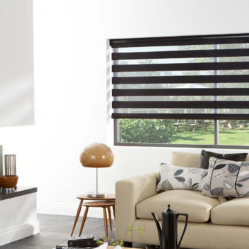 Zebra Blinds - Modern Living Room