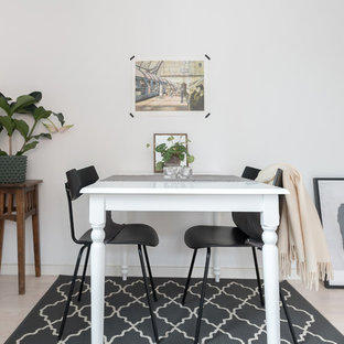 Idéer för små skandinaviska matplatser, med vita väggar