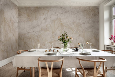 Idée de décoration pour une salle à manger minimaliste.