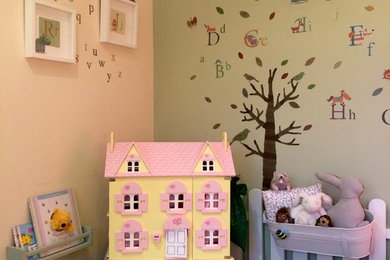Design ideas for a shabby-chic style nursery in Berkshire.