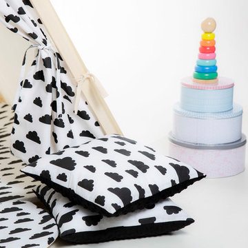 Black clouds teepee tent for children by Cuddlesome