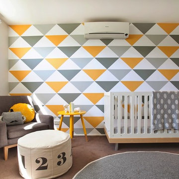 Calm Yellow & Grey Nursery Interior