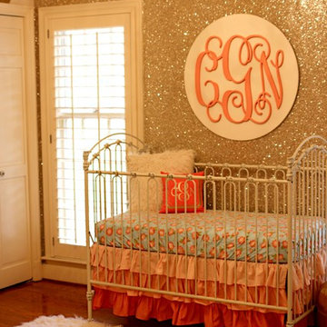 Coral & Gold Glitter Nursery