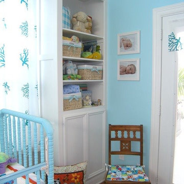 Custom Built In Cabinetry Adds Much Needed Storage Space in Nursery