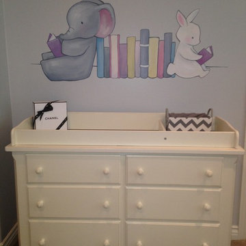 Elephant and Bunny Nursery Mural