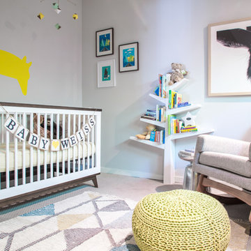 Gender Neutral Mid Cenutry Modern Nursery -Sherman Oaks California