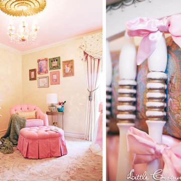 Gold and Pink Nursery Crib Bedding