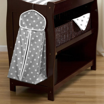 Gray and White Dots and Stripes Diaper Stacker