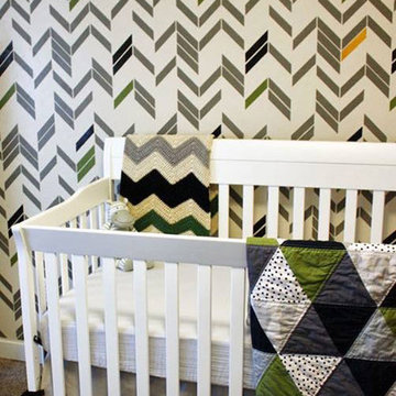 Herringbone Shuffle Stencil Projects